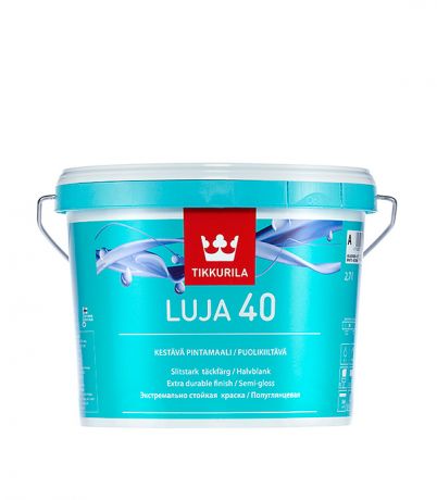 Краска водно-дисперсионная Tikkurila Luja 40 моющаяся белая основа А 2,7 л