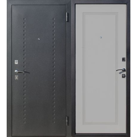 Дверь входная Dominanta правая черный муар - ясень серый эмаль 860х2050 мм
