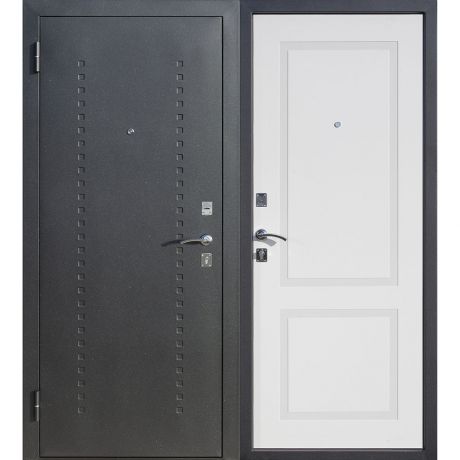 Дверь входная Dominanta левая черный муар - ясень белый эмаль 860х2050 мм