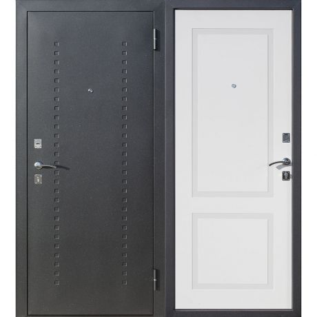 Дверь входная Dominanta правая черный муар - ясень белый эмаль 960х2050 мм