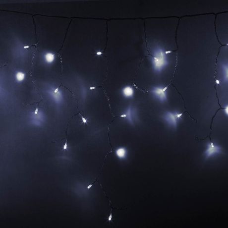 Гирлянда светодиодная Neon-Night Айсикл (бахрома) 88 LED свечение белое 2,4х0,6 м уличная (255-055)