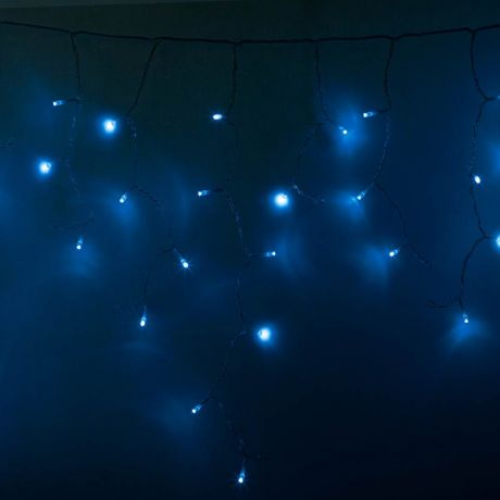 Гирлянда светодиодная Neon-Night Айсикл (бахрома) 176 LED свечение синее 4,8х0,6 м уличная (255-143)