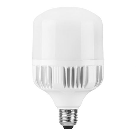Лампа светодиодная FERON 50 Вт E27 цилиндр T100 4000К естественный белый свет 220 В для светильника РКУ матовая с дополнительным патроном Е40