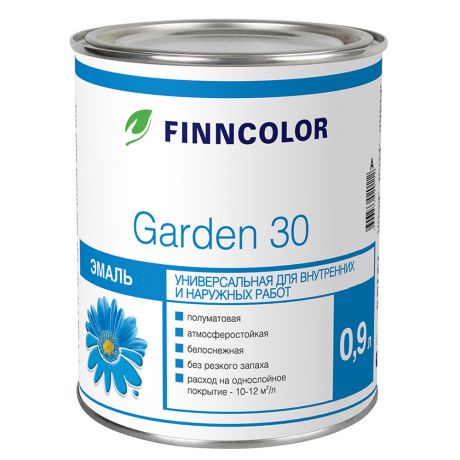 Эмаль алкидная Finncolor Garden 30 основа C полуматовая 0,9 л