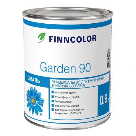 Эмаль алкидная Finncolor Garden 90 основа А высокоглянцевая 0,9 л