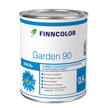 Эмаль алкидная Finncolor Garden 90 основа С высокоглянцевая 0,9 л