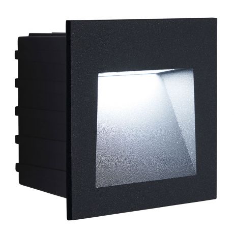 Светильник светодиодный встраиваемый FERON (41161) для лестничной подсветки 220 В черный 4000К дневной свет IP65 85х53х85 мм