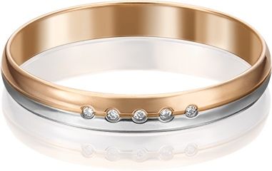 Кольцо с 10 бриллиантами из комбинированного золота
