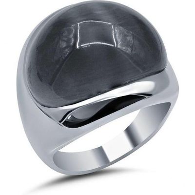 Кольцо с кошачьим глазом из серебра