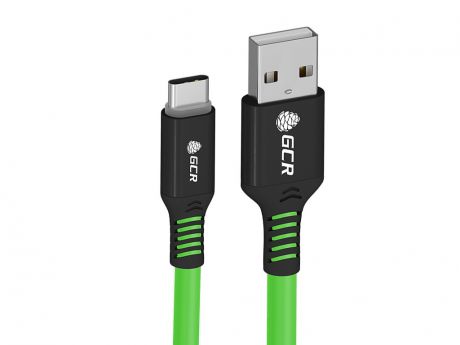 Аксессуар GCR QC USB Type-C 1m Green Black GCR-53761