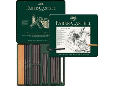 Набор угля и угольных карандашей Faber-Castell Pitt Charcoal 24 предмета 112978