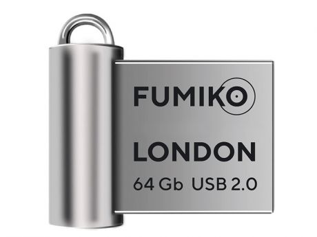 USB Flash Drive 64Gb - Fumiko London USB 2.0 Silver FLO-05