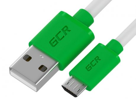 Аксессуар GCR QC USB - MicroUSB 50cm White-Green GCR-52477