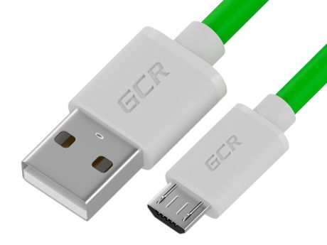 Аксессуар GCR QC USB - MicroUSB 1m Green-White GCR-52483