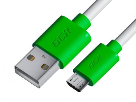 Аксессуар GCR USB - MicroUSB 3m White-Green GCR-53229