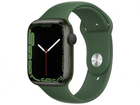 Умные часы APPLE Watch Series 7 45mm Green Aluminium Case with Clover Sport Band MKN73RU/A Выгодный набор + серт. 200Р!!!