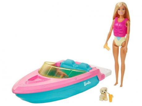 Кукла Mattel Barbie в купальнике с лодкой GRG30