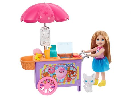 Кукла Mattel Barbie Челси Магазин Кафе с тележкой и аксессуарами GHV76
