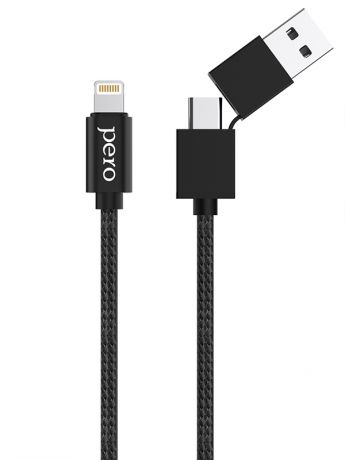 Аксессуар Pero DC-07 Universal 2in1 USB-A/PD - Lightning 1.0m PRDC-07UTL1MB