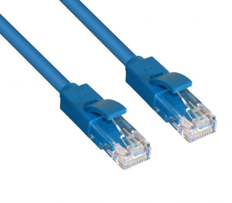 Сетевой кабель GCR UTP 24AWG cat.5e RJ45 T568B 30m Blue GCR-LNC01-30.0m