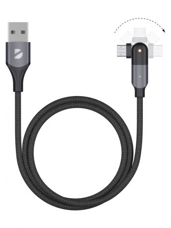 Аксессуар Deppa USB - micro USB 1.2m Black 72324
