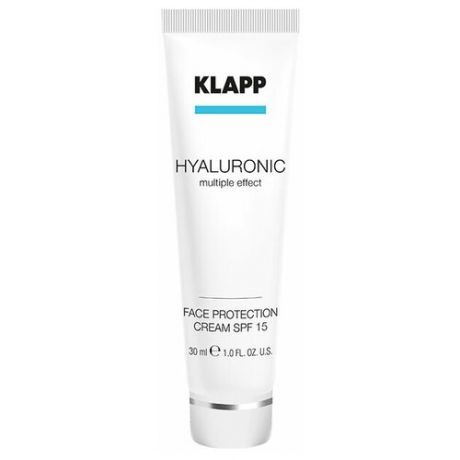 Klapp Hyaluronic Face Protection Cream SPF15 Солнцезащитный крем для лица, 30 мл