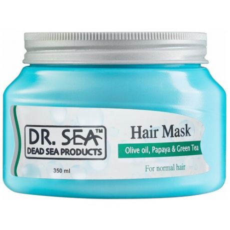 Dr. Sea Маска для волос с оливковым маслом, папайей и зеленым чаем, 325 мл, банка