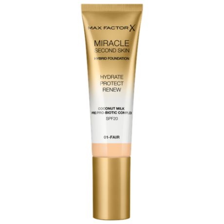 Max Factor Тональный крем Miracle Touch Second Skin, SPF 20, 30 мл, оттенок: 08 medium tan