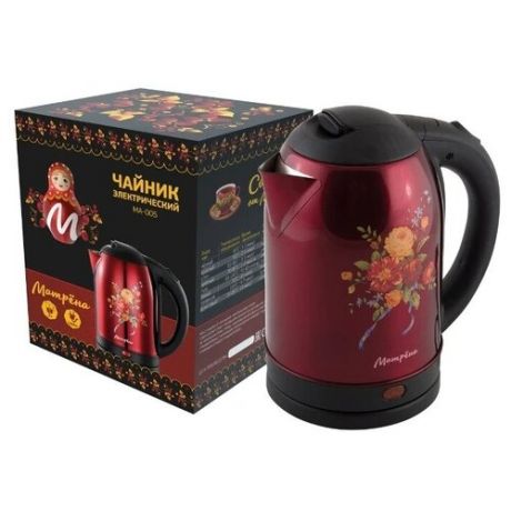 Чайник Матрёна MA-005, хохлома/красный