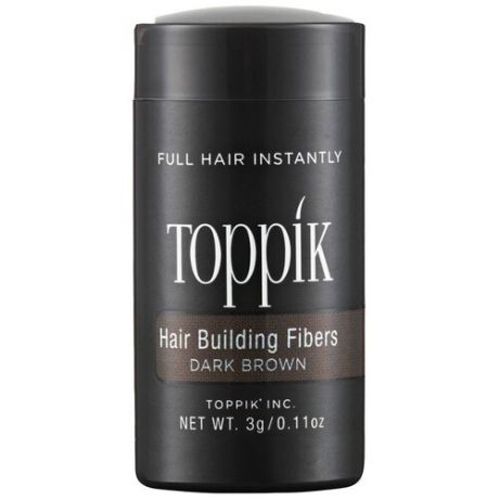 Загуститель волос Toppik Hair Building Fibers, оттенок Dark Brown, 27.5 г
