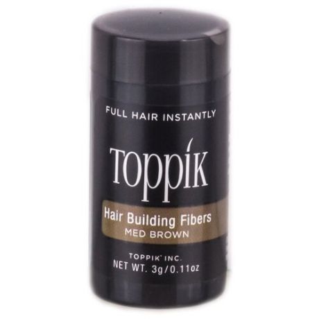 Загуститель волос Toppik Hair Building Fibers, оттенок Medium Brown, 12 г