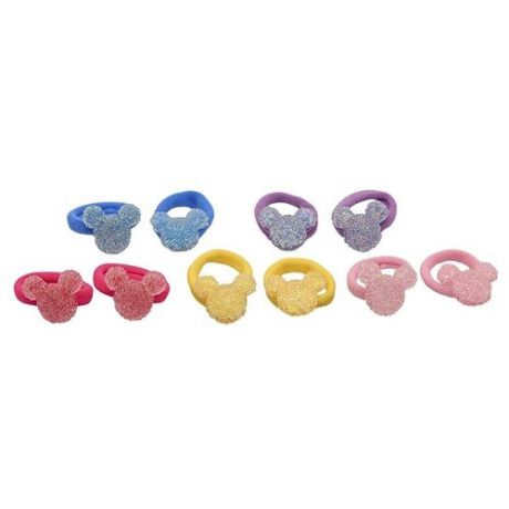 Комплект детских резинок для волос "Карамельки мышки" 10 шт (фиолетовый, розовый, синий, желтый, фуксия)