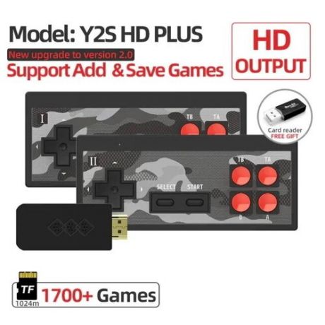 Беспроводная игровая консоль 8 bit Y2S HD PLUS 1700+ Game. Сохранение и загрузка игр из интернета!