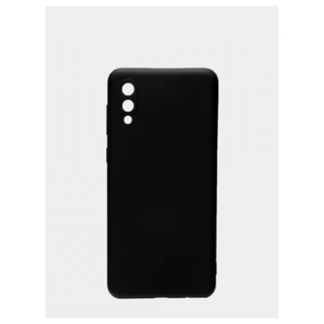 Силиконовый чехол черный для Samsung Galaxy A02 / SM-A022 с дополнительной защитой камеры