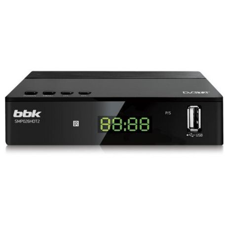 Цифровой ресивер DVB- T2 BBK SMP026HDT2 черный LCD дисплей