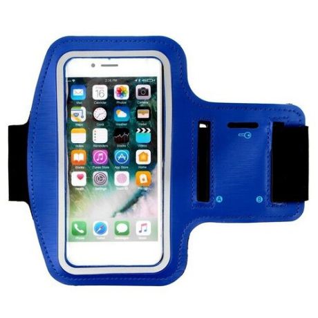 Спортивный чехол держатель для телефона на руку, для бега, большой размер XL, до 6.7 дюймов, синий