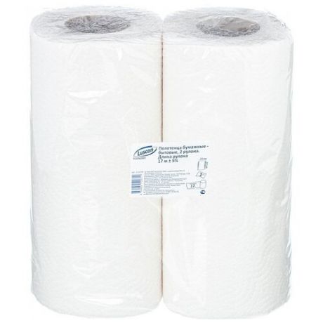 Бумажные полотенца LUSCAN ECONOMY 2-слойные белые 2 рулона по 17 метров