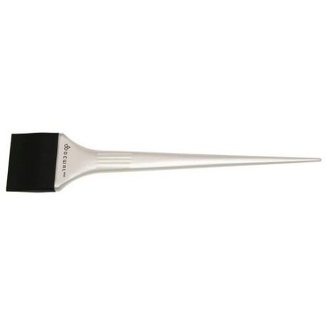 Кисть-лопатка DEWAL PROFESSIONAL DEWAL для окрашивания корней, силиконовая, узкая 44 мм, черная с белой ручкой