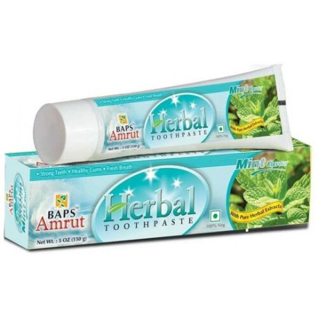Травяная зубная паста BAPS AMRUT с мятой (Herbal Tooth Paste Mint Flavour) 150 г