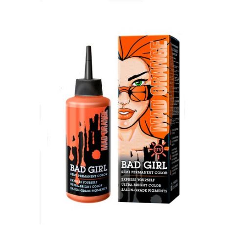 Оттеночный бальзам-пигмент прямого действия BAD GIRL Mad Orange, неоновый оранжевый, 150 мл