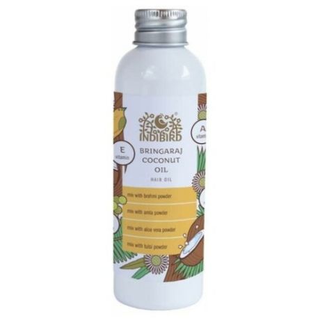 Масло для волос INDIBIRD Аюрведическое Брингарадж Кокос (Bhringraj Coconut Hair Oil) 150 мл Для роста и питания волос, против выпадения