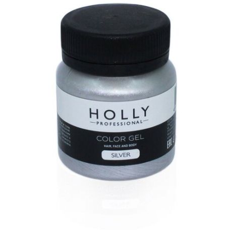 Декоративный гель для волос, лица и тела COLOR GEL Holly Professional, Silver, 50 мл
