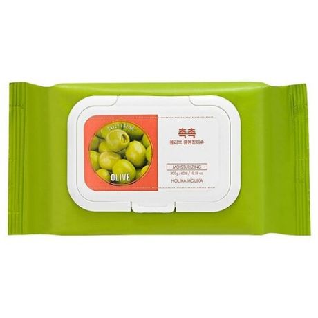 Салфетки для удаления макияжа HOLIKA HOLIKA Daily Fresh Olive Cleansing Tissue, 60 шт
