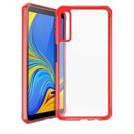 Чехол-накладка противоударный ITSKINS HYBRID MKII для Samsung Galaxy A7 (2018) красный/прозрачный