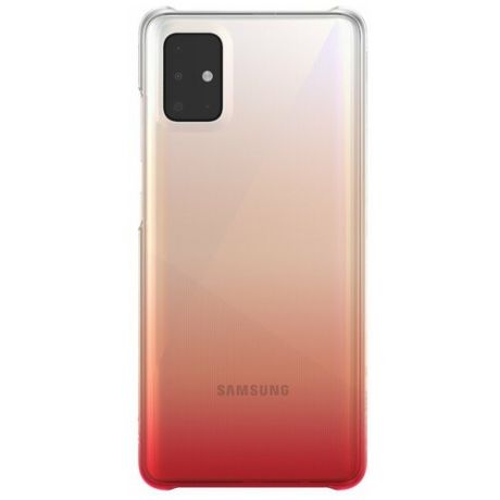 Чехол-накладка SAMSUNG WITS Gradation Hard Case для Galaxy A51, полупрозрачный с красным оттенком