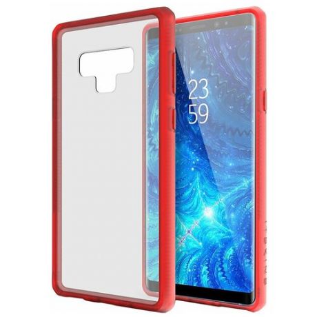 Чехол-накладка противоударный ITSKINS HYBRID MKII для Samsung Galaxy Note 9 красный/прозрачный