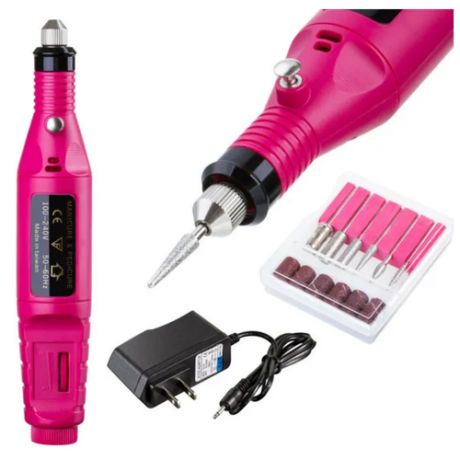Портативная ручка аппарат для маникюра и педикюра / фрезер аппарат / профессиональный фрезер для ногтей, розовый