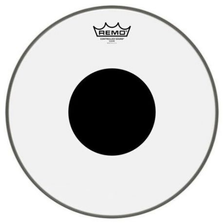 Пластик для барабана REMO CS-1322-10 Bass Controlled Sound Clear Black Dot On Top