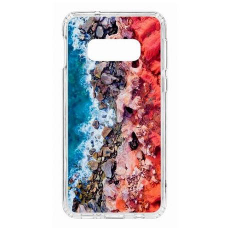 Чехол на Samsung Galaxy S10e Kruche Print Морской берег/накладка/с рисунком/прозрачный/бампер/противоударный/ударопрочный/с защитой камеры