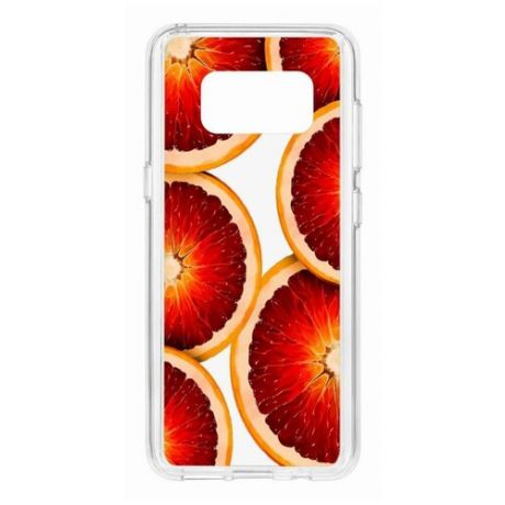 Чехол на Samsung Galaxy S8 Kruche Print Orange/накладка/с рисунком/прозрачный/бампер/противоударный/ударопрочный/с защитой камеры